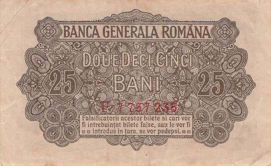 Rumänien 25 Bani ro.472a 1917